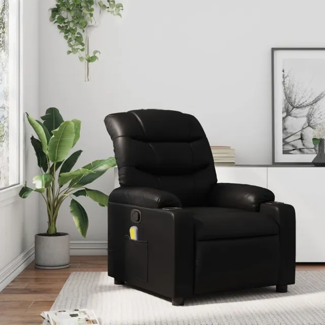 vidaXL Massagestoel - van - zwart - kunstleer