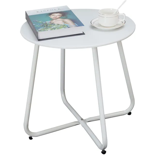 Ibenzoa Kleine Verstelbare Metaal Salontafel - Wit (45x45x45 cm)