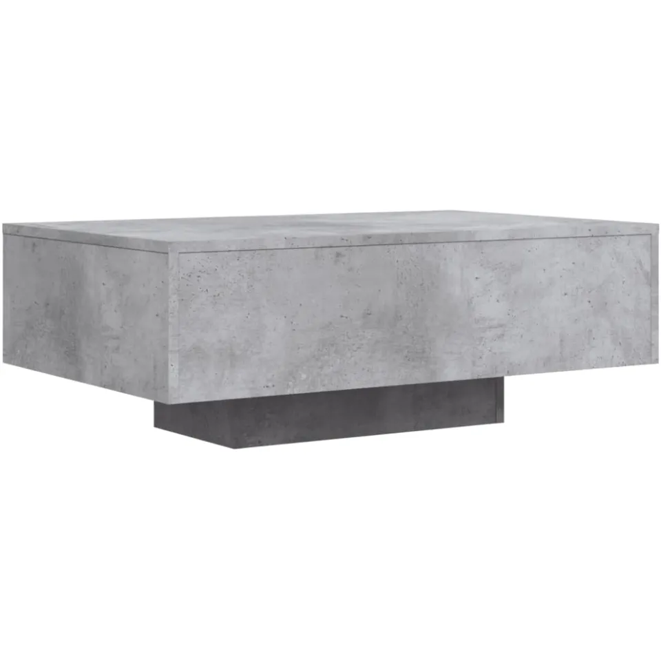 vidaXL Salontafel met LED-verlichting 85x55x31 cm betongrijs