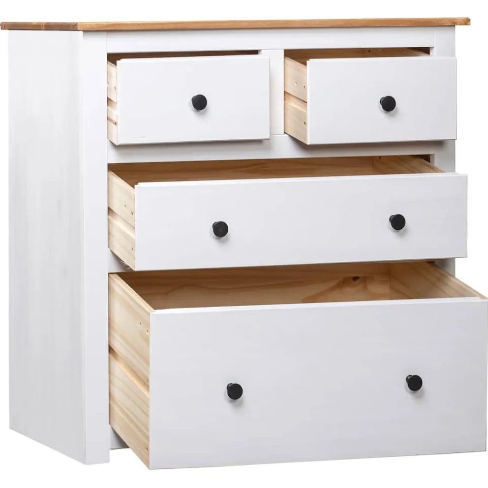 vidaXL Dressoir Panama Range 80x40x83 cm grenenhout wit, foto 2
