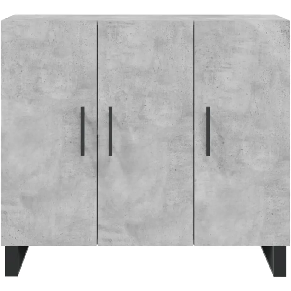 vidaXL Dressoir 90x34x80 cm bewerkt hout betongrijs grijs, foto 4