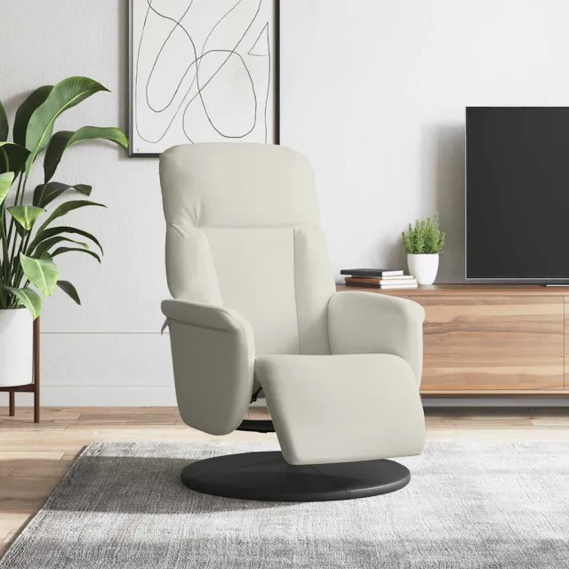 vidaXL Fauteuil met voetensteun verstelbaar fluweel crèmekleurig
