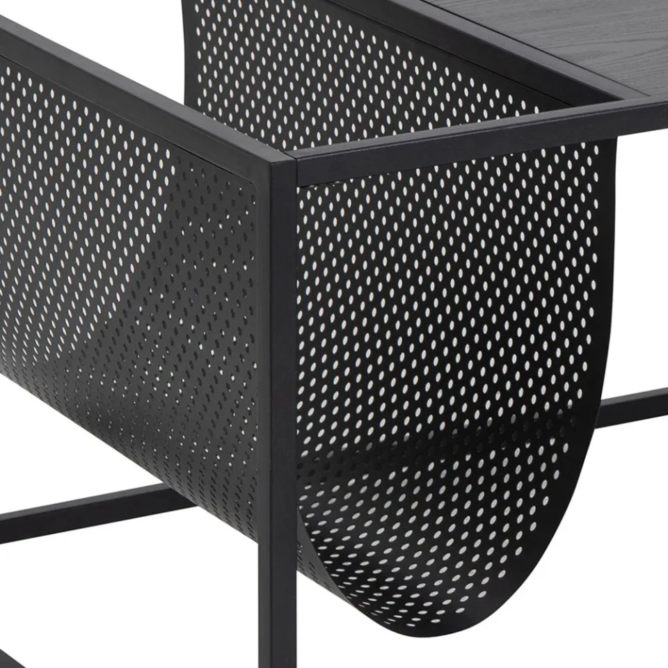 Lisomme Vic houten salontafel zwart - met krantenrek - 110 x 60 cm, foto 3