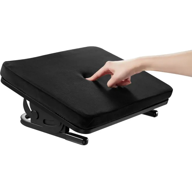 Maclean Ergonomische voetensteun - traploos instelbare hoek -afneembaar kussen - MC-460 - Zwart