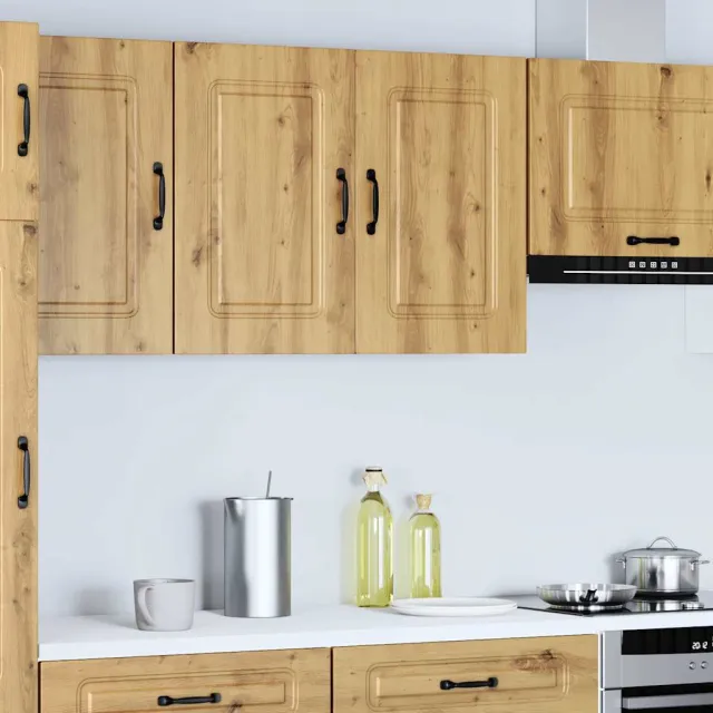 vidaXL Keukenbovenkast Kalmar bewerkt hout artisanaal eikenkleur Bruin