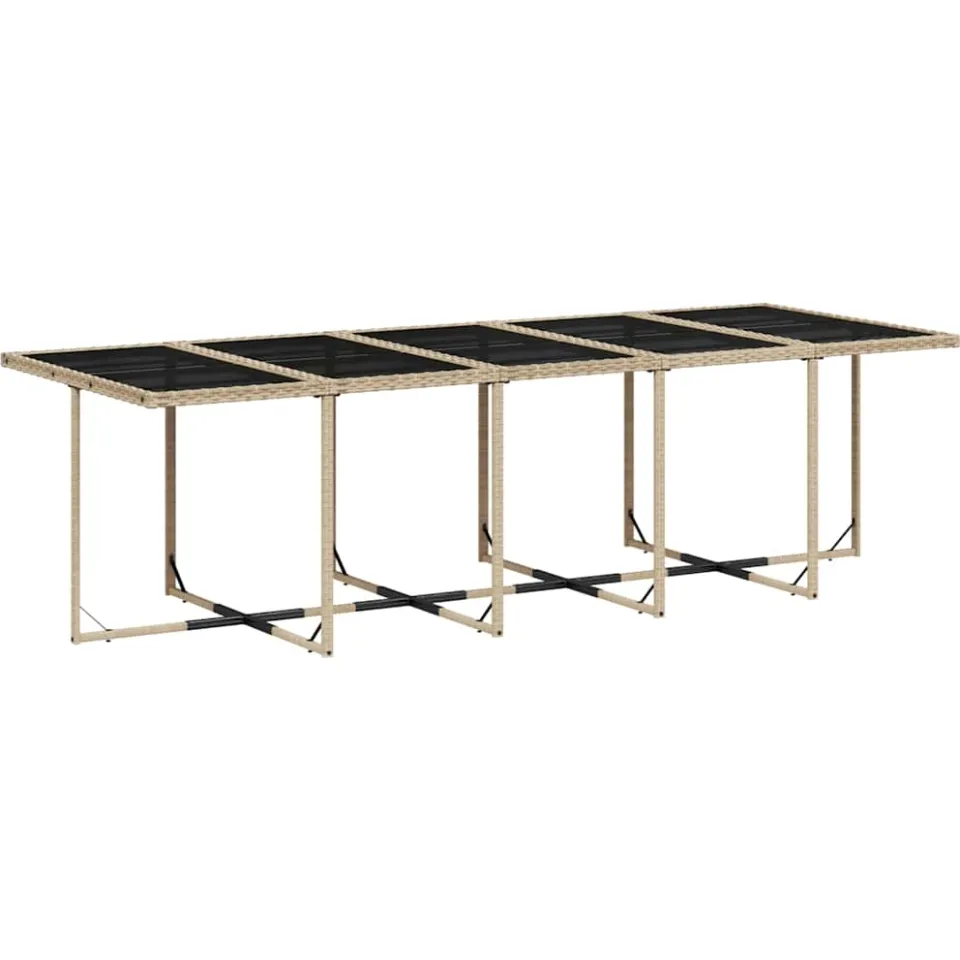 vidaXL 15-delige Tuinset met kussens poly rattan beige