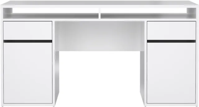Giga Living Kantoorbureau Function Plus - Wit Hoogglans - 149x48x77cm