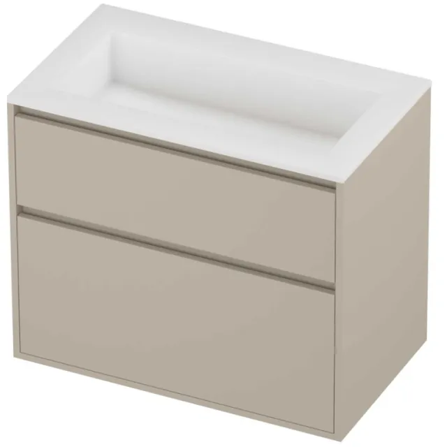 Proline Aristo Badmeubelset Polystone Elegant 80x46x67 cm Mat White Soft Linen Beige