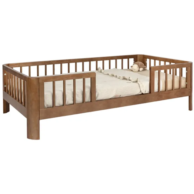 Novi at Home Feline (Ronde Hoek) Peuterbed - 70x140 cm - Walnut Houtkleurig