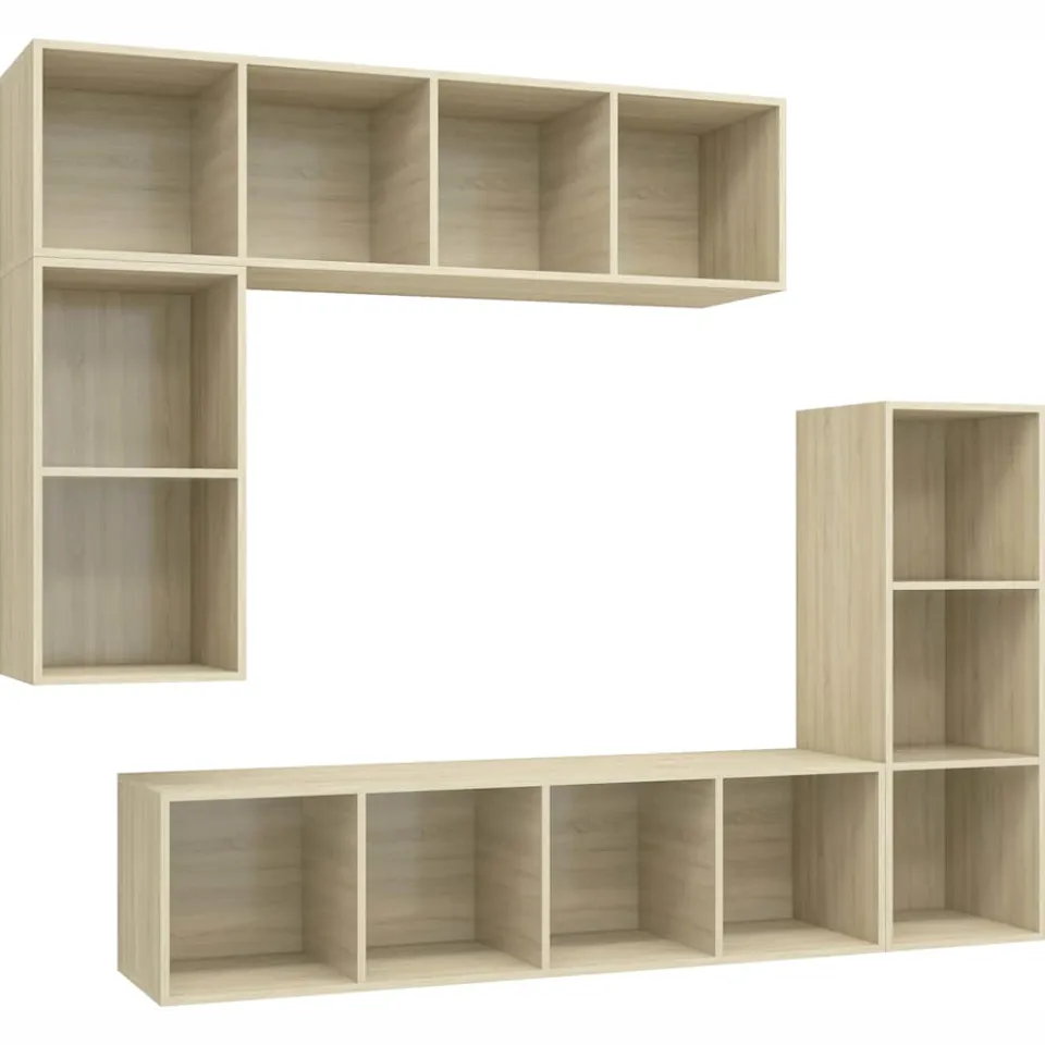 vidaXL 4-delige Tv-meubelset bewerkt hout sonoma eikenkleurig, foto 3