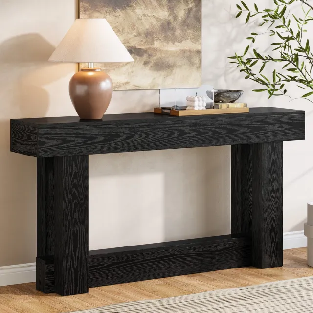 Little Trees LITTLE TREE Consoletafel Boerderijstijl - 160x30x85 cm - MDF - Dubbellaags - Zwart