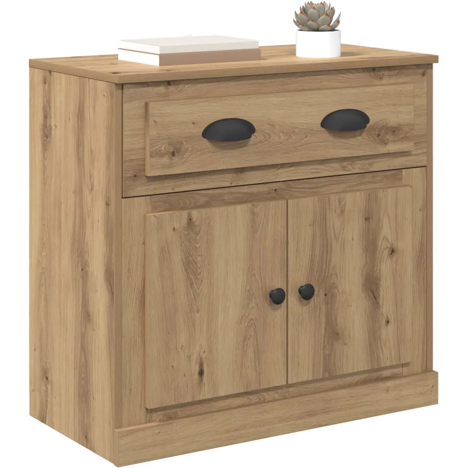 vidaXL Highboard Artisan Eiken 70 x 35,5 x 67,5 cm Bewerkt hout Bruin