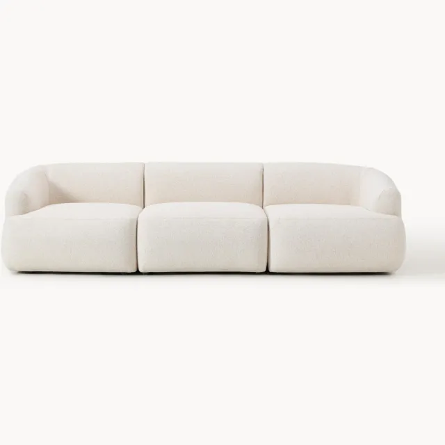 Westwing Collection Modulaire bouclé bank Sofia (4-zits) Wit