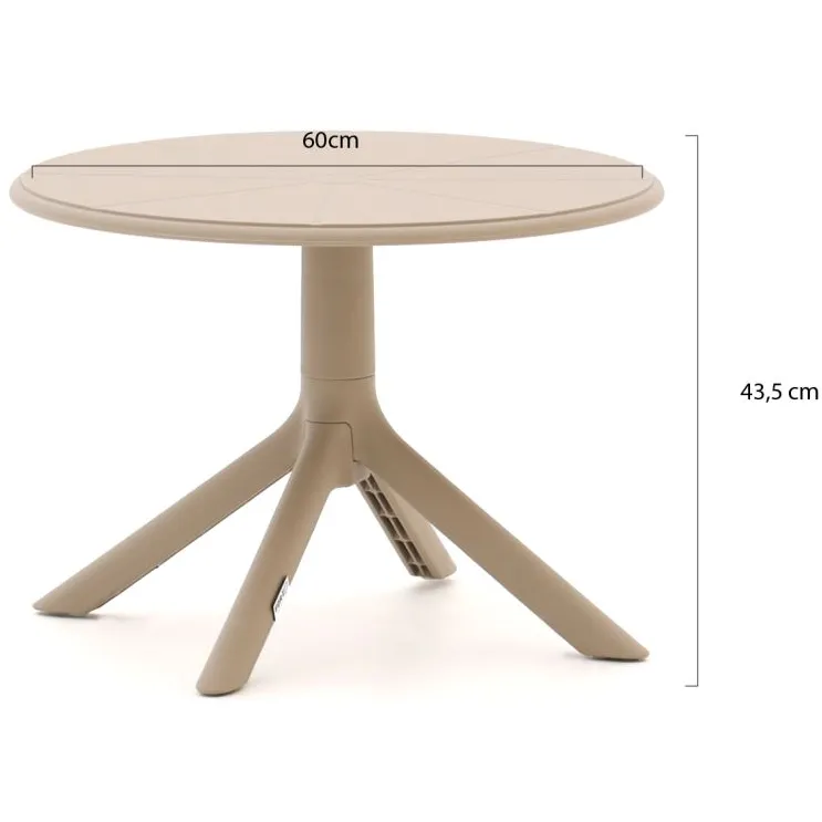 Forza Furniture Forza Rieti lounge tuintafel ø60cm (h:43,5cm) taupe, foto 2