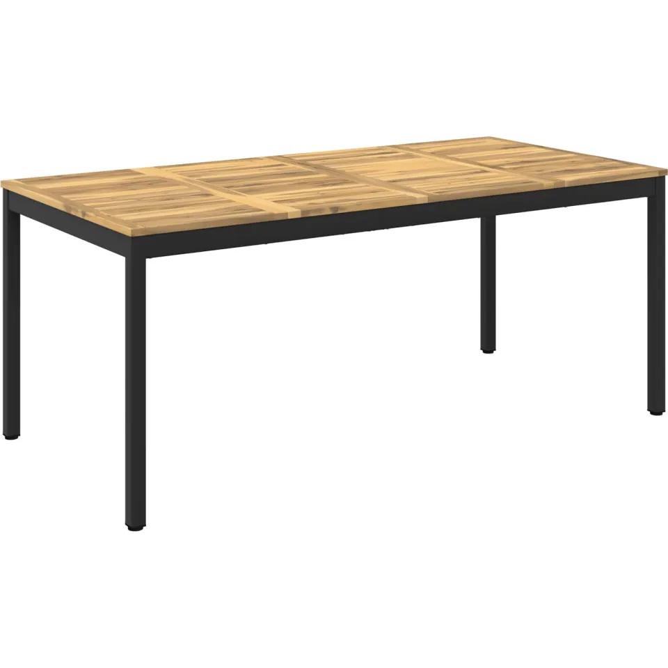 vidaXL Tuindiner tafel NAARDEN Whitewash en zwart 147 x 88,5 x 75 cm, foto 3
