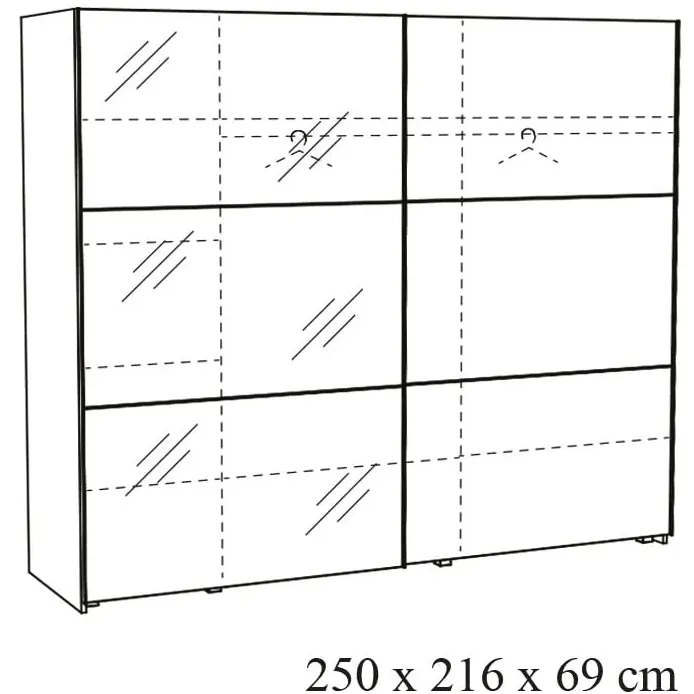 schuifdeurkast Andante-W25 licht eiken, foto 2