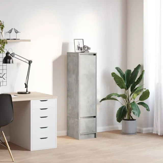 vidaXL Highboard 29,5x34x119,5 cm spaanplaat betongrijs
