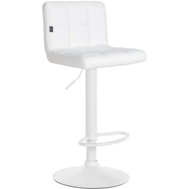 Luxe Comfort Barkruk - Verstelbaar - Kunstleer - Wit wit/wit