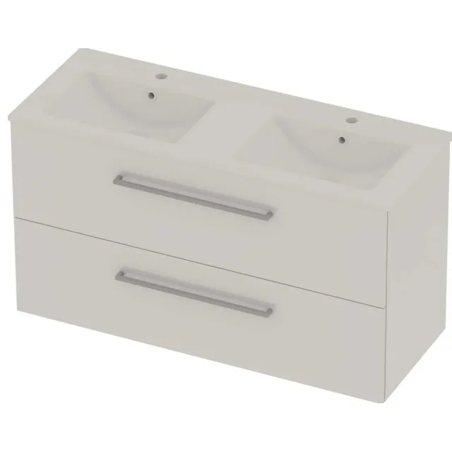 Basic-Line Coach 46 Badmeubelset Porselein 120x46x62 cm C46GWDHW120D2 Ice White Glans Wit