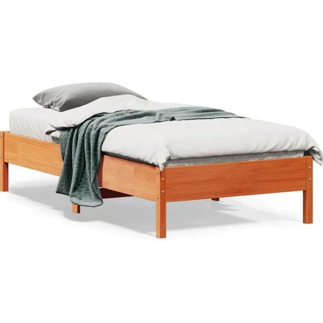 vidaXL Bedframe zonder matras massief grenenhout wasbruin 90x190 cm bruin