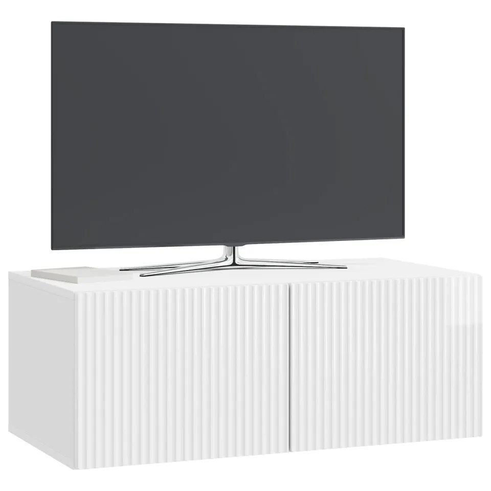vidaXL Wandbeugel TV-kast 78,5 x 41 x 30 cm Hoogglans Wit Bewerkt hout