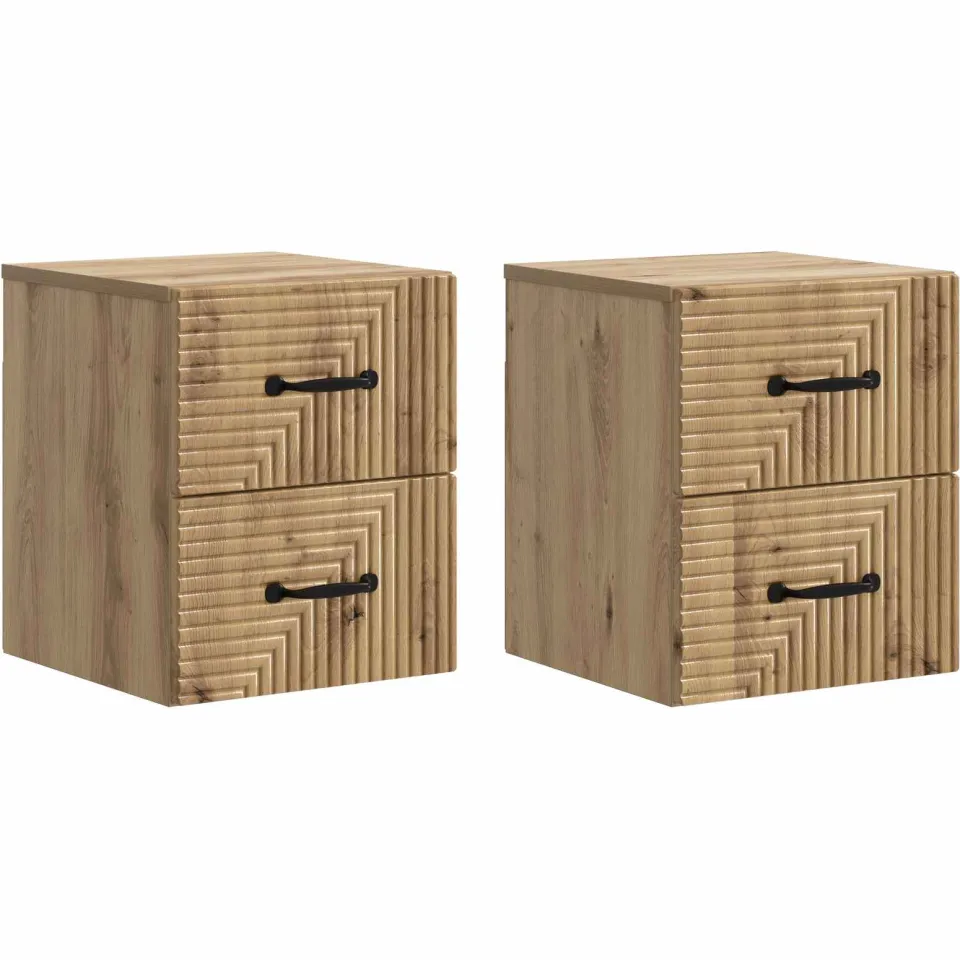 vidaXL Wandbeugel Bedkast 2 st Artisanaal eiken 34,5 x 33 x 40 cm, foto 3
