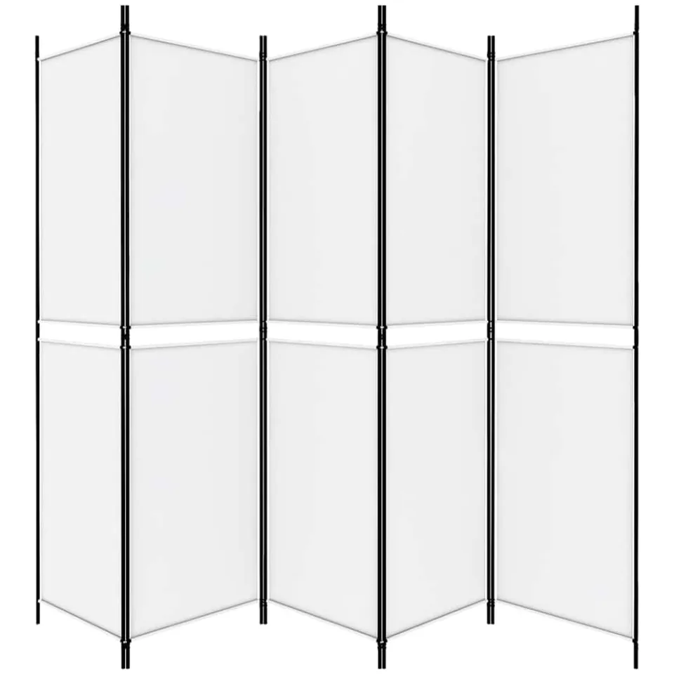 vidaXL Kamerscherm met 5 panelen 250x200 cm stof wit, foto 4