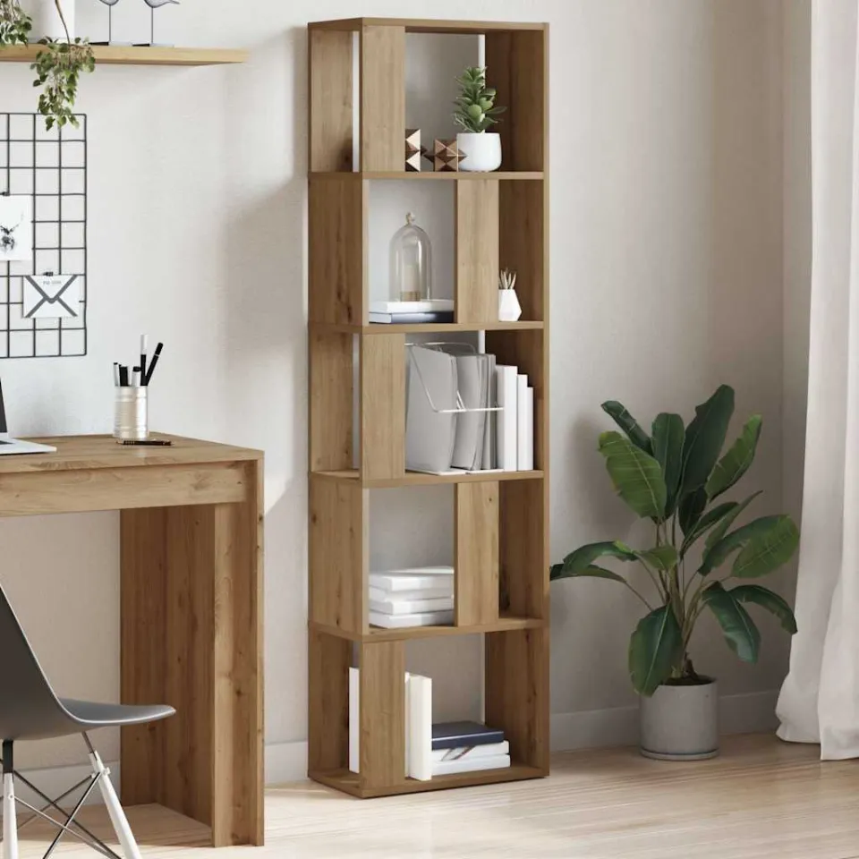 vidaXL Boekenkast 45x24x159 cm bewerkt hout artisanaal eikenkleur, foto 3