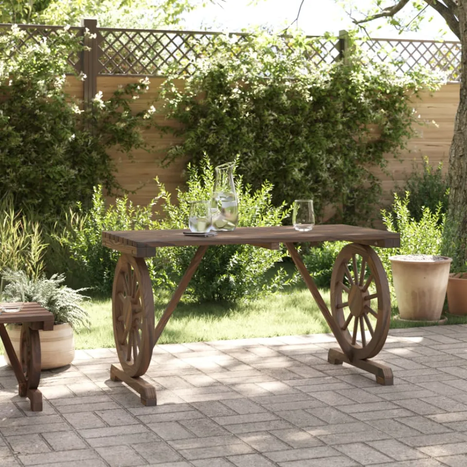 vidaXL Tuintafel 115x55x65 cm massief vurenhout bruin, foto 3
