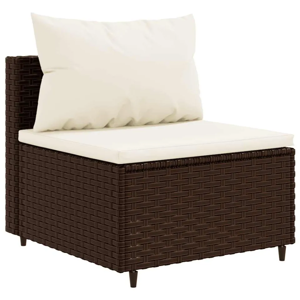 vidaXL 7-delige Loungeset met kussens poly rattan bruin, foto 4