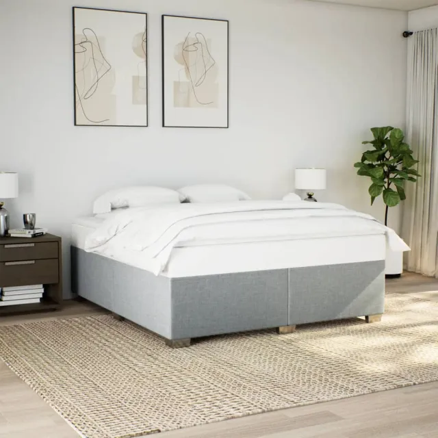 vidaXL Bedframe zonder matras stof lichtgrijs 200x200 cm grijs