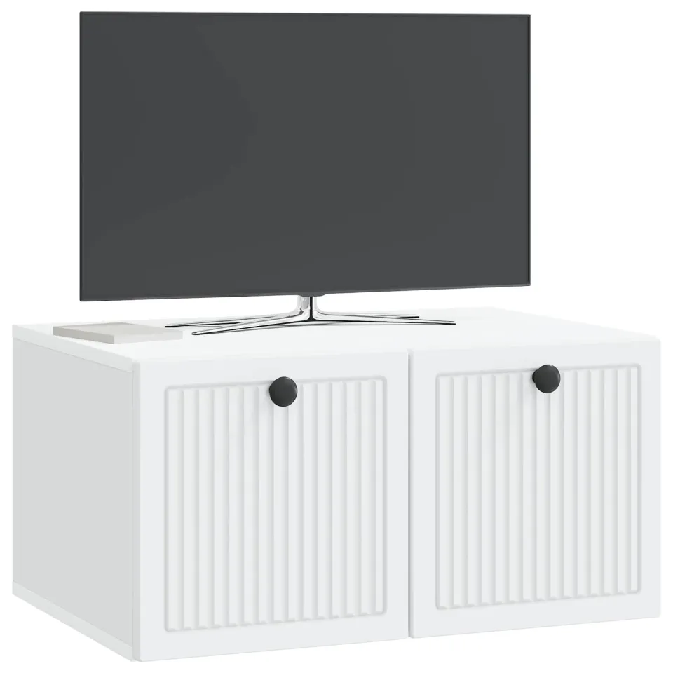 vidaXL Wandbeugel TV-kast Wit 59,5 x 41 x 30 cm Bewerkt hout, foto 3