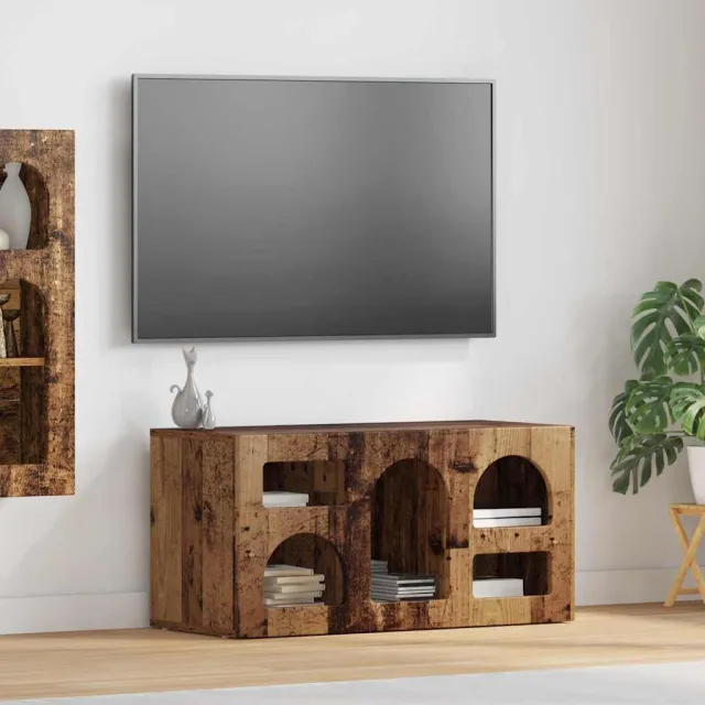vidaXL TV-kast ELST 80 x 35 x 40 cm Oudhout Bewerkt hout bruin, foto 2