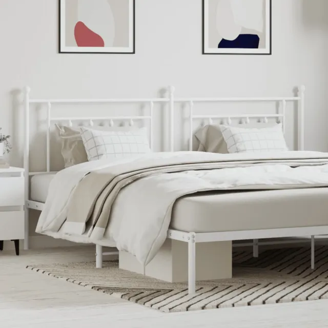 vidaXL Vervangend hoofdbord 200 cm metaal wit