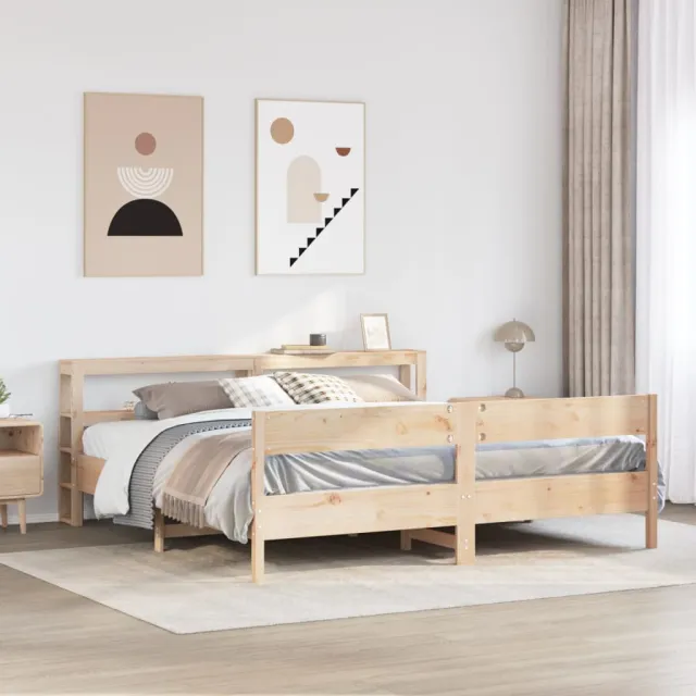 vidaXL Bedframe zonder matras massief grenenhout 180x200 cm bruin