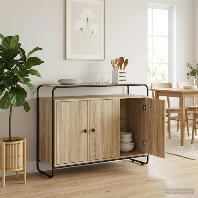 vidaXL Dressoir Sonoma Eiken 102 x 35 x 75 cm Bewerkt hout Bruin