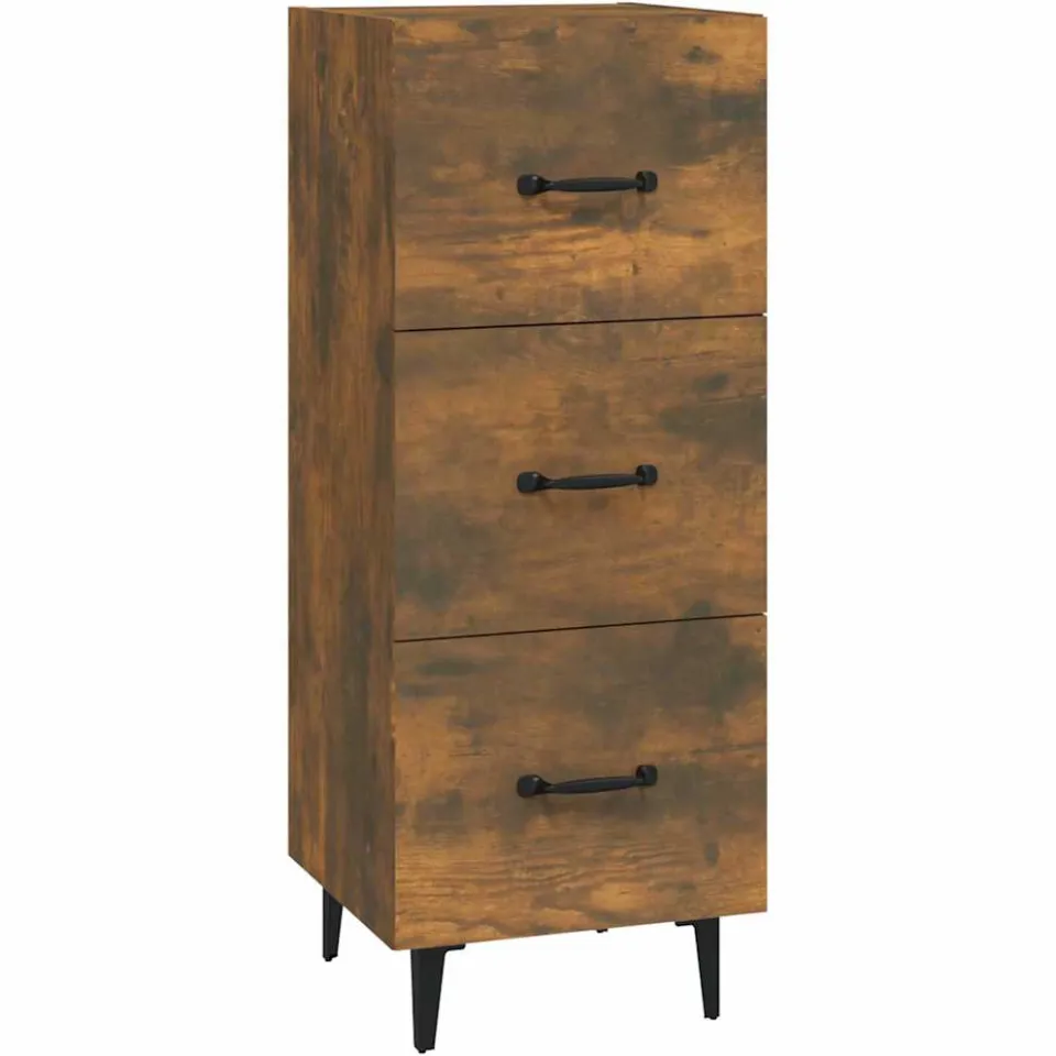 vidaXL Dressoir 34,5x34x90 cm bewerkt hout gerookt eiken