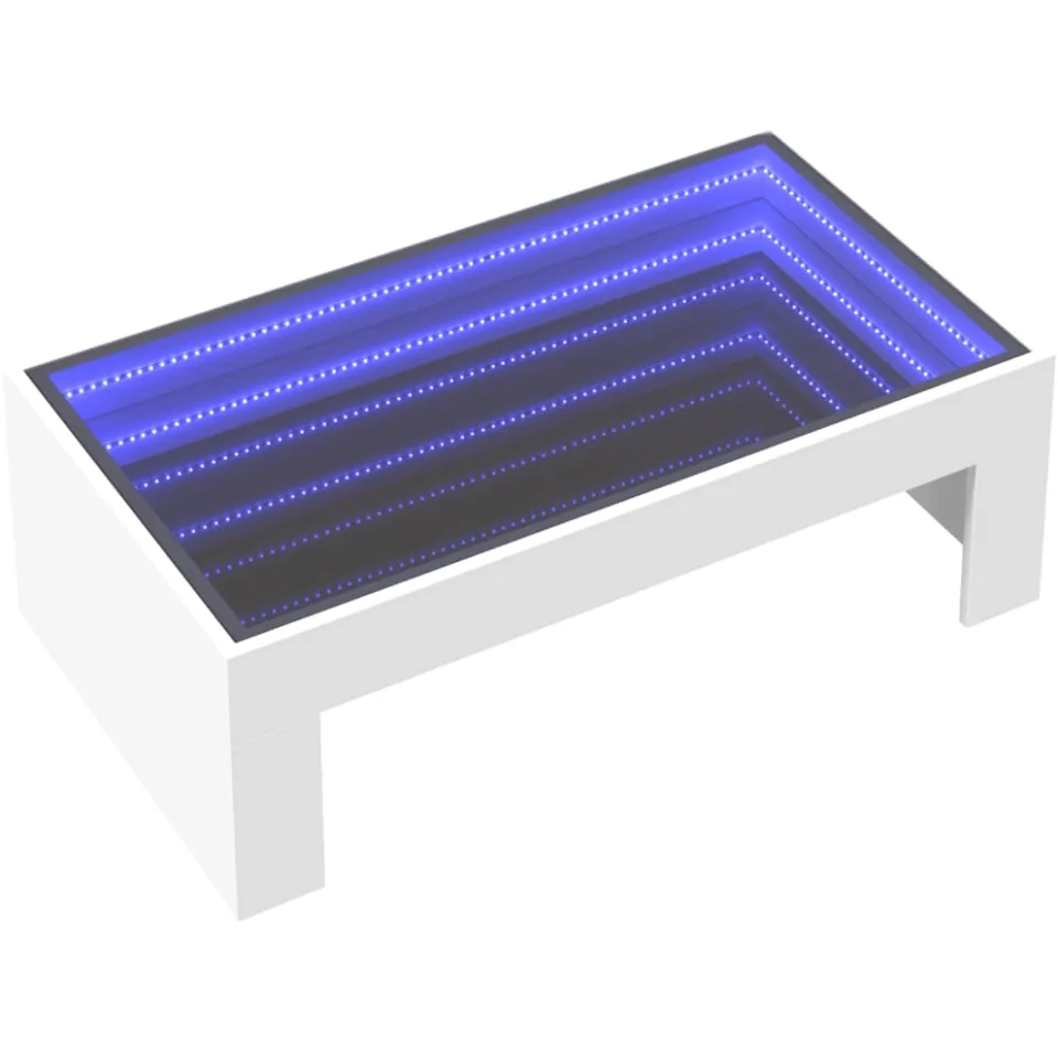 vidaXL Salontafel met Infinity LED 90x50x30 cm wit