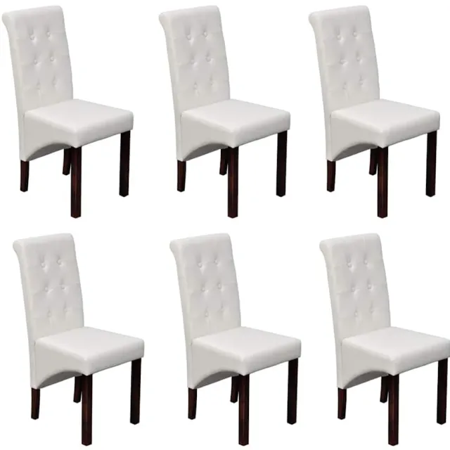 vidaXL Eetkamerstoelen 6 st kunstleer wit