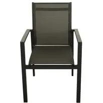 Tuinstoel Milo Donkergrijs Stapelbaar 62x57x90cm Zwart