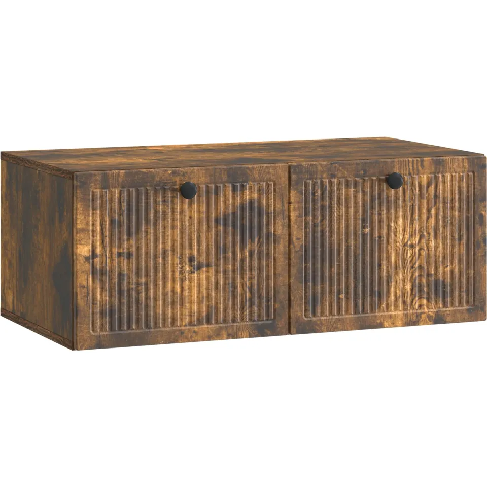 vidaXL Wandbeugel TV-kast Gerookt eiken 78,5 x 41 x 30 cm Bewerkt hout, foto 3