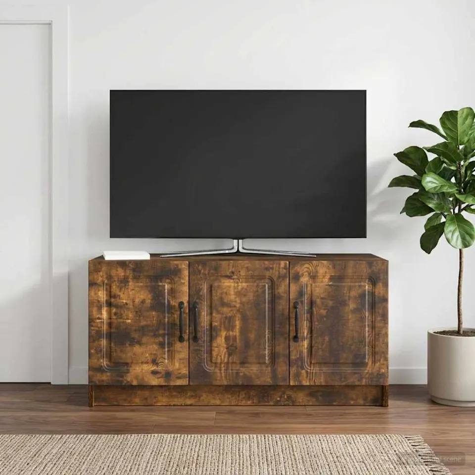 vidaXL TV-kast Gerookt eiken 99 x 34,5 x 47 cm Bewerkt hout, foto 4