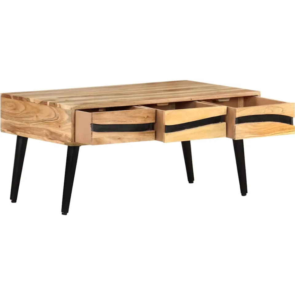 vidaXL Salontafel 88x50x42 cm massief acaciahout bruin, foto 3