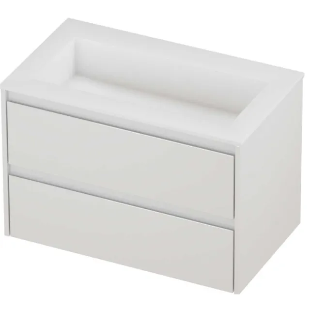Proline Aristo Badmeubelset Polystone Elegant 80x46x54 cm Mat White Glans Wit