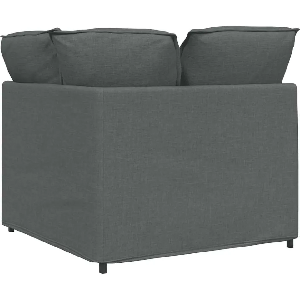 vidaXL Modulaire hoekbank met kussens 100 cm donkergrijs grijs, foto 4