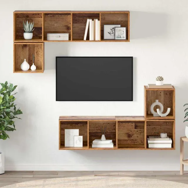 vidaXL Tv-meubelset 4 st 37 x 37 x 142,5 cm Oud Hout bruin, foto 2