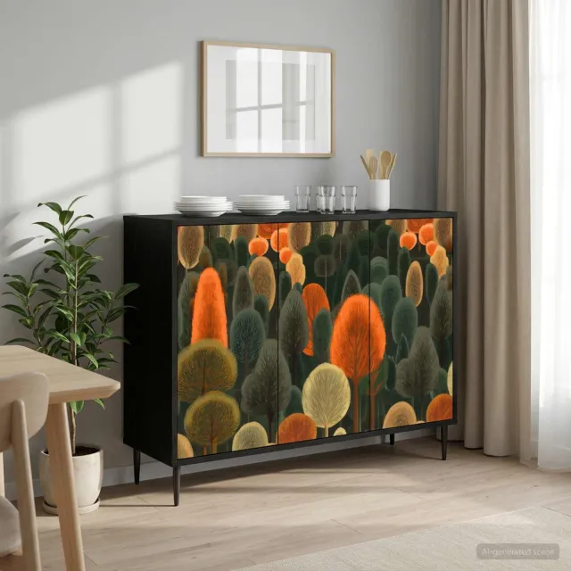 vidaXL Dressoir ZAANDAM Zwart eiken 102 x 33 x 76 cm Bewerkt hout, foto 2