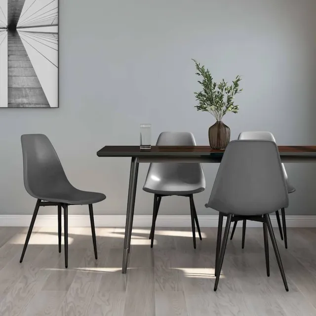 vidaXL Eetkamerstoelen 4 st PP grijs