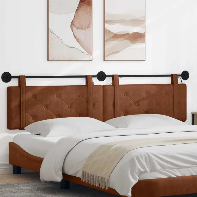 vidaXL Hangend hoofdbord Bruin Antiek PU