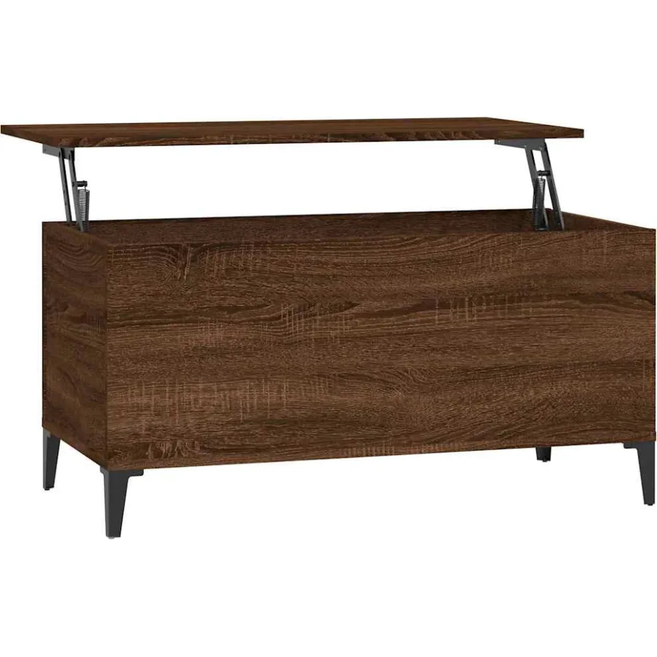 vidaXL Salontafel 90x44,5x45 cm bewerkt hout bruin eikenkleur, foto 3